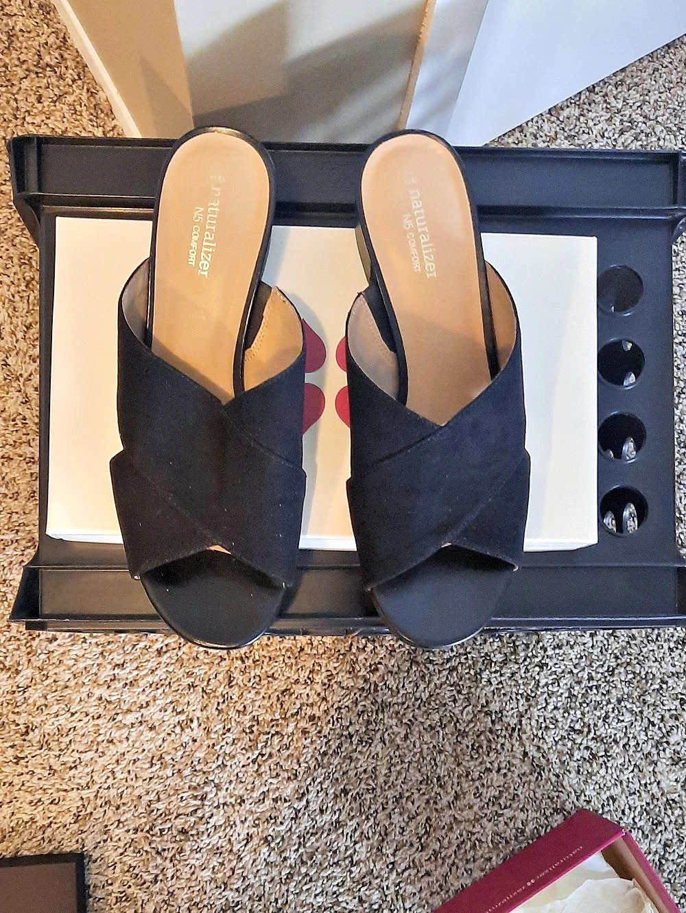 Naturalizer Arielle Black Cross Strap Mules